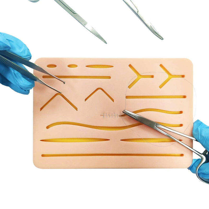 [Australia - AusPower] - Ultrassist Suture Refill Kit for Medical and Vet Students, Large Silicone Stitch Pad with Pre-Cut Wounds & Various Suture Threads and Needles, Ideal Practice Suture Training Kit (Education Use Only) 19 pieces 