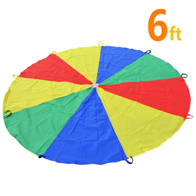 [Australia - AusPower] - Sonyabecca Parachute for Kids 6' with 9 Handles Game Toy for Kids Play 