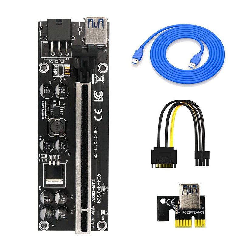 [Australia - AusPower] - New Version 009S Plus PCIE Riser 1x to 16x Graphic Extension for Bitcoin GPU Mining Powered Riser Adapter Card 