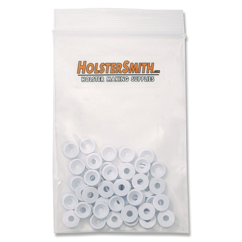 [Australia - AusPower] - Finishing Washers - #8 - (.500 Dia.) - Countersunk - Flat Top - Nylon - for Kydex Holster Making - USA Design - (Color Collection) - (50 Pack) White 