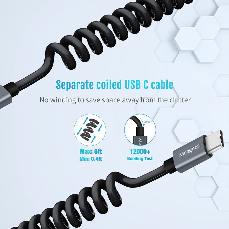 [Australia - AusPower] - Meagoes Super Fast USB C Car Charger Adapter with 30W PD[PPS]&QC3.0 Dual Port Compatible with Google Pixel 6/5/4a, Samsung Galaxy S21/S20/S10/Note 20/10 Android Phone - Type C Charging Coiled Cable 