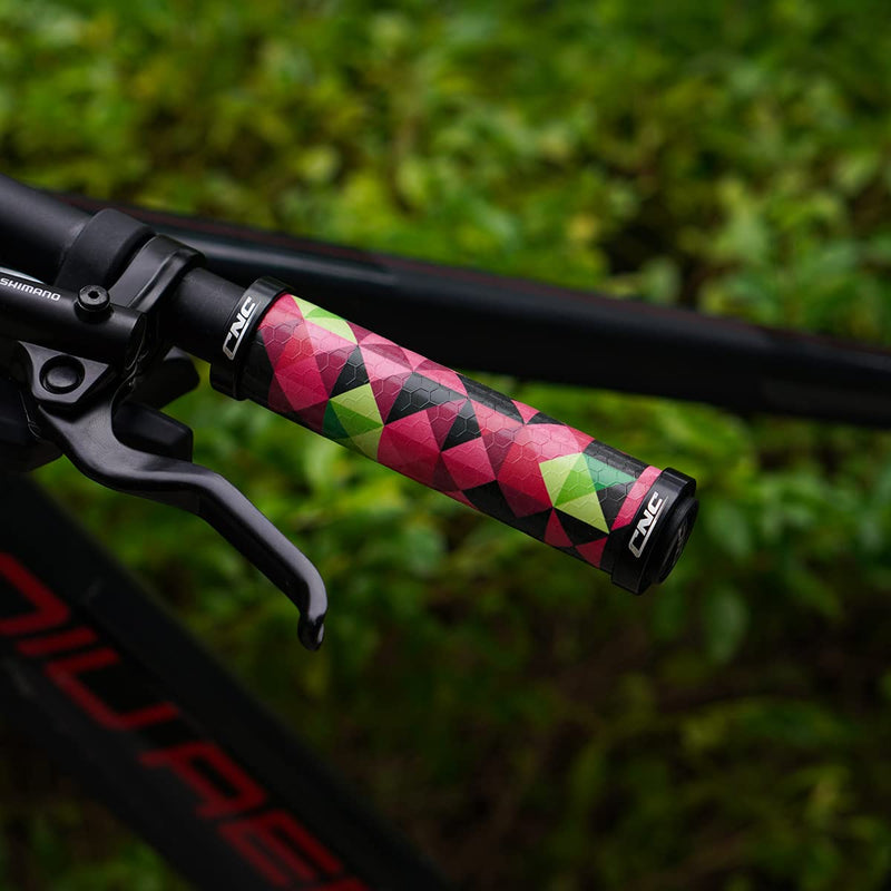 [Australia - AusPower] - Chooee Silicone Mountain Bike Handlebar Grips,Double Lock on MTB Grip 3D Silica Gel Grip Pink 