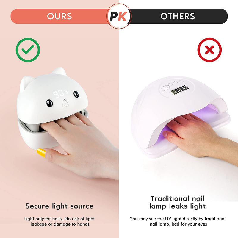 [Australia - AusPower] - Mini Nail LED Lamp ,USB Nail Quicky-Dryer 15W Portable LED Nail Lamp Cute Cate for Girl DIY 