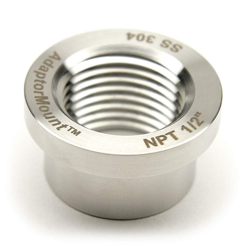 [Australia - AusPower] - 1/2" NPT Stainless Steel 304 Female Threaded Stepped Weld Bung Mounting Fitting (OD 1.0") with Top Head (OD 1.2") 