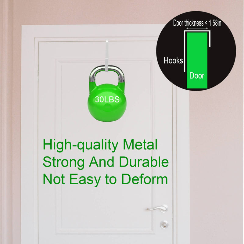 [Australia - AusPower] - 4 Pack Sturdy Over The Door Hooks, Widen and Lengthen Door Hanger, White Door Hooks for Hanging Towels, Clothes, Bags, Soft Rubber Surface Prevents Scratches, for Bathroom, Living Room, Kitchen 