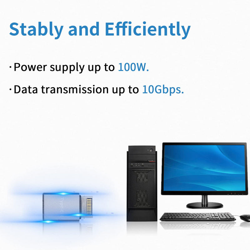 [Australia - AusPower] - Duttek USB C Front Panel Adapter, 10Gbps Type E to USB C Adapter Converter, High Speed 3.1 USB Type-E Male to USB3.1 Type-C Female Motherboard Internal Adapter for Computer. 