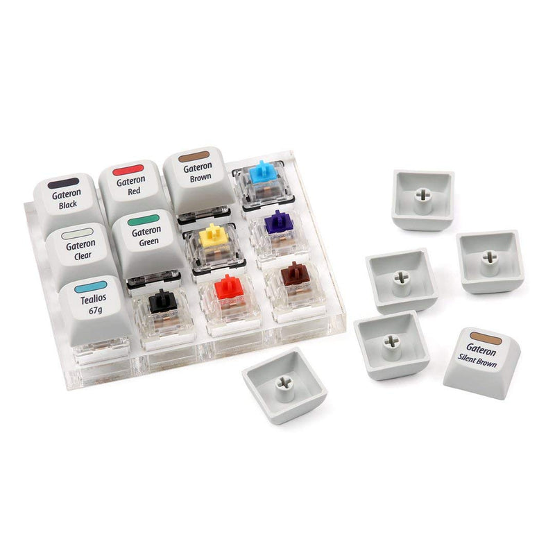 [Australia - AusPower] - Max Keyboard Gateron + Zealios + Tealios Key Switch 12-Key Tester Kit (Printed PBT Keycap with Key Switch Color Printed) 