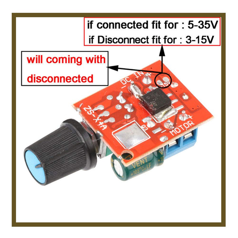 [Australia - AusPower] - Comidox 4PCS Mini DC 3V 6V 12V 24V 35V PWM Motor Speed Controller Switch Module Ultra Small LED Dimmer 5A 