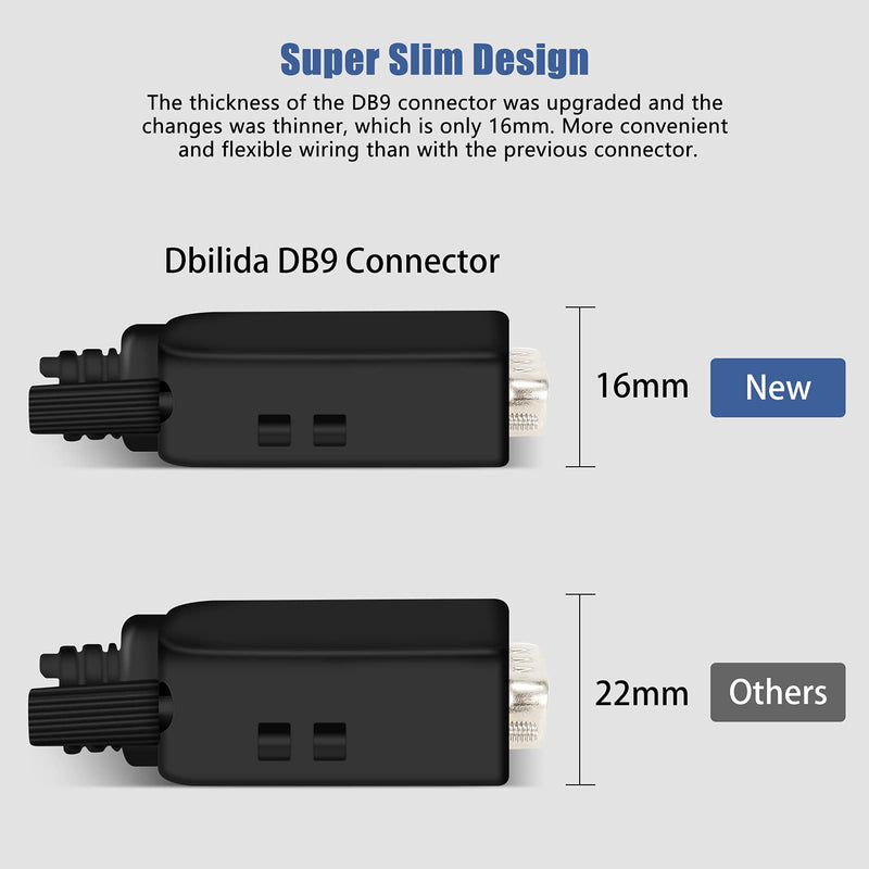 [Australia - AusPower] - Dbilida DB9 Solderless Connector Male, DB9 Breakout Connector RS232 D-SUB Serial to 9pin Port Terminal with Case 