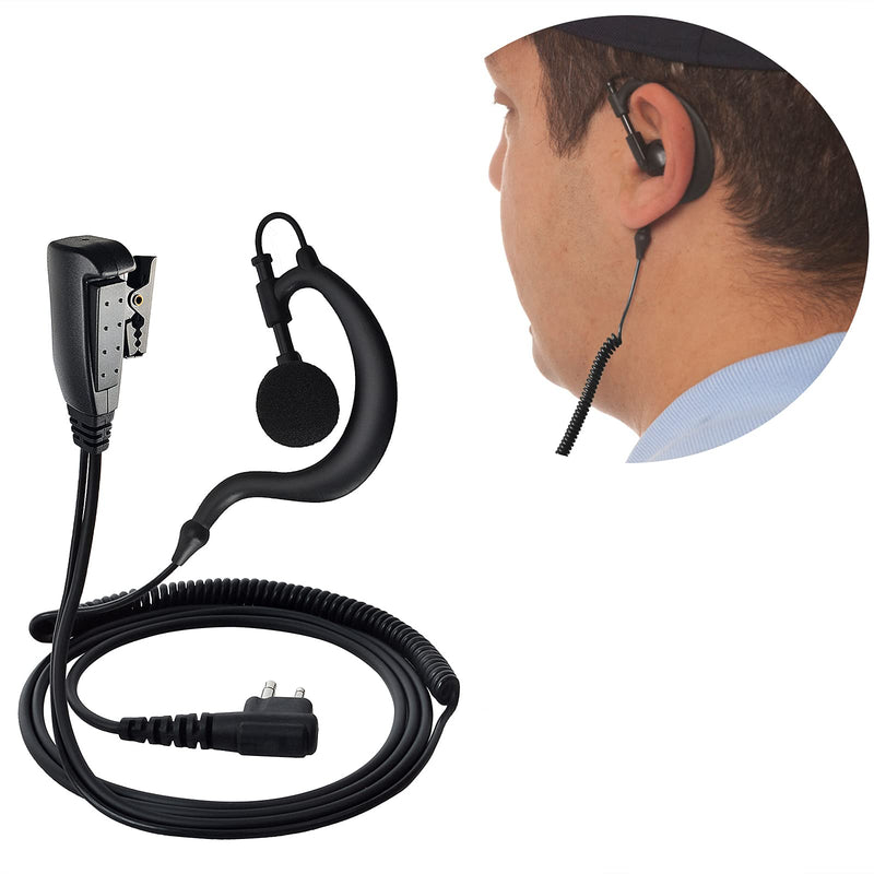 [Australia - AusPower] - HYS G Shape Headset with PTT Portable 2-Way Radio Earpiece with Reinforced Cable for Motorola 2 Pin Walkie Talkie CP200 CP200D PMMN4029 PR400 RDU4100 RMU2040 Yaesu FT-4XR FT-4VR FT-65R FT-25R 