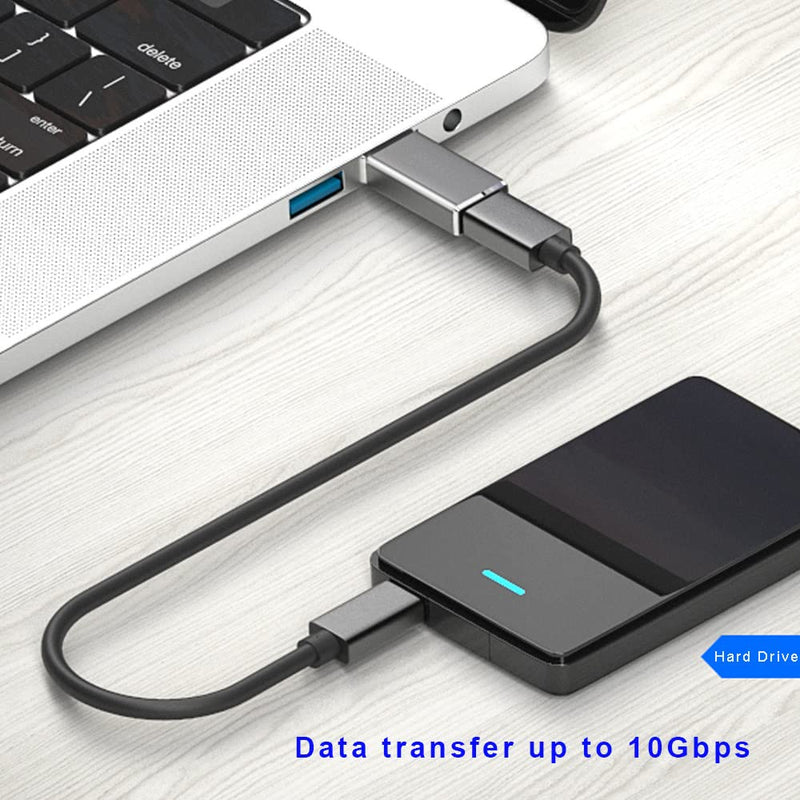 [Australia - AusPower] - 10Gbps USB C Female to USB Male Adapter 2 Pack, QCEs USB 3.1 Gen2 to USB C Adapter Double-Sided Data Transfer and 60W Fast Charging Connector Compatible with iPhone 13/iPad/AirPods,Laptop,Quest Link 