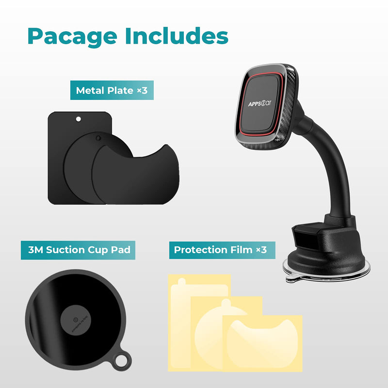 [Australia - AusPower] - Ultimate Flexible Arm Magnetic Dash Mount Windshield Phone Holder w/Strong Sticky Suction Cup Compatible with iPhone 11 Xs Max X 8 7 Plus Samsung Galaxy S10 S9 S8 Note 8 Sony Xperia Z5 Huawei P30 P20 