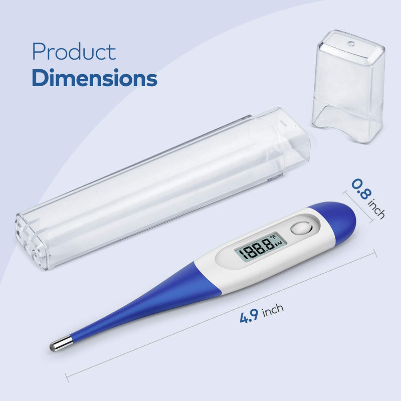 [Australia - AusPower] - Thermometer for Adults, Digital Oral Thermometer for Fever with 10 Seconds Fast Reading Dark Blue 