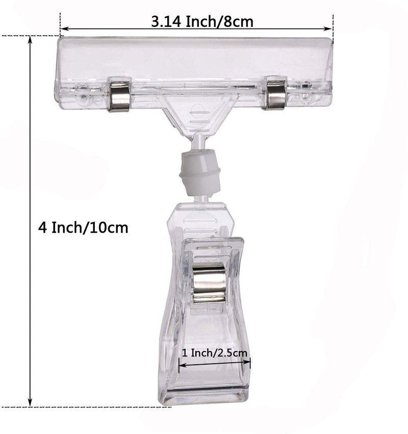 [Australia - AusPower] - Mini Skater 10Pcs Double Head Price Tag Displaying Holder Clip （Clear White） 