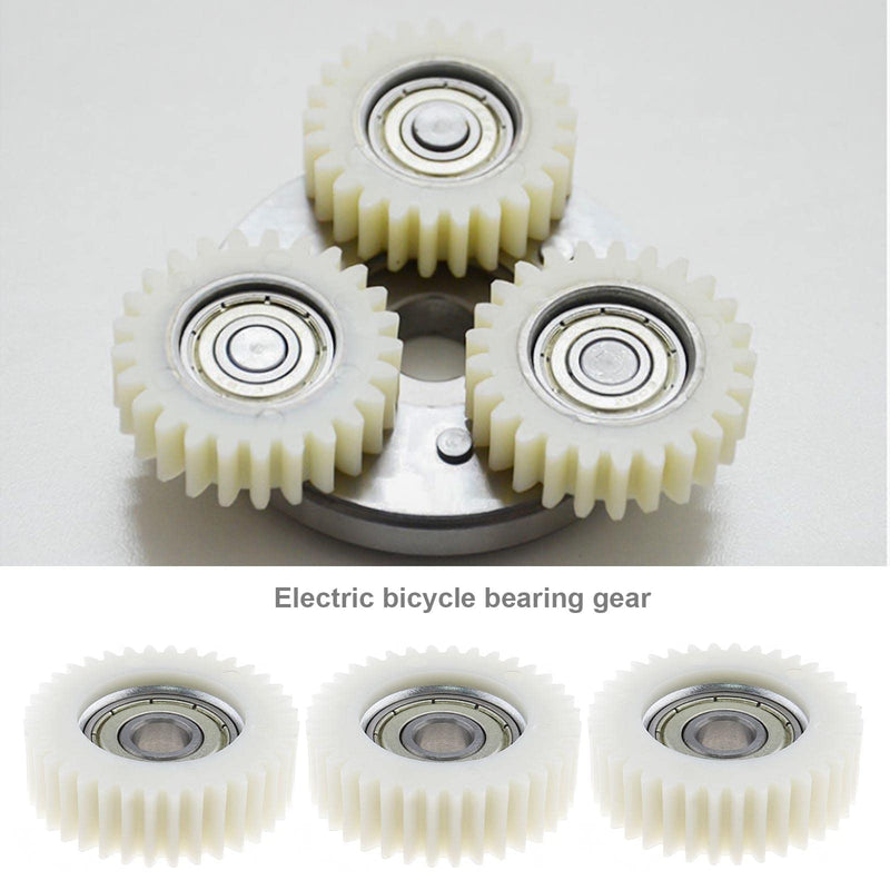 [Australia - AusPower] - Micro Traders 3PCS 36 Teeth E-Bike Wheel Hub Motor Planetary Gears with Bearing Compatible with Bafang Motor 38mm Diameter Nylon Motor Gear, White 