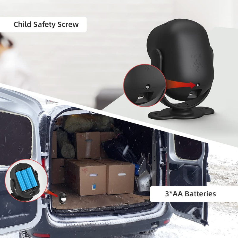 [Australia - AusPower] - CPVAN Motion Sensor Alarm with Remote Control, Indoor Wireless Infrared Security Motion Detector with Siren(125dB, 328ft, 3*AA Batteries ) Model: CP2 Black 