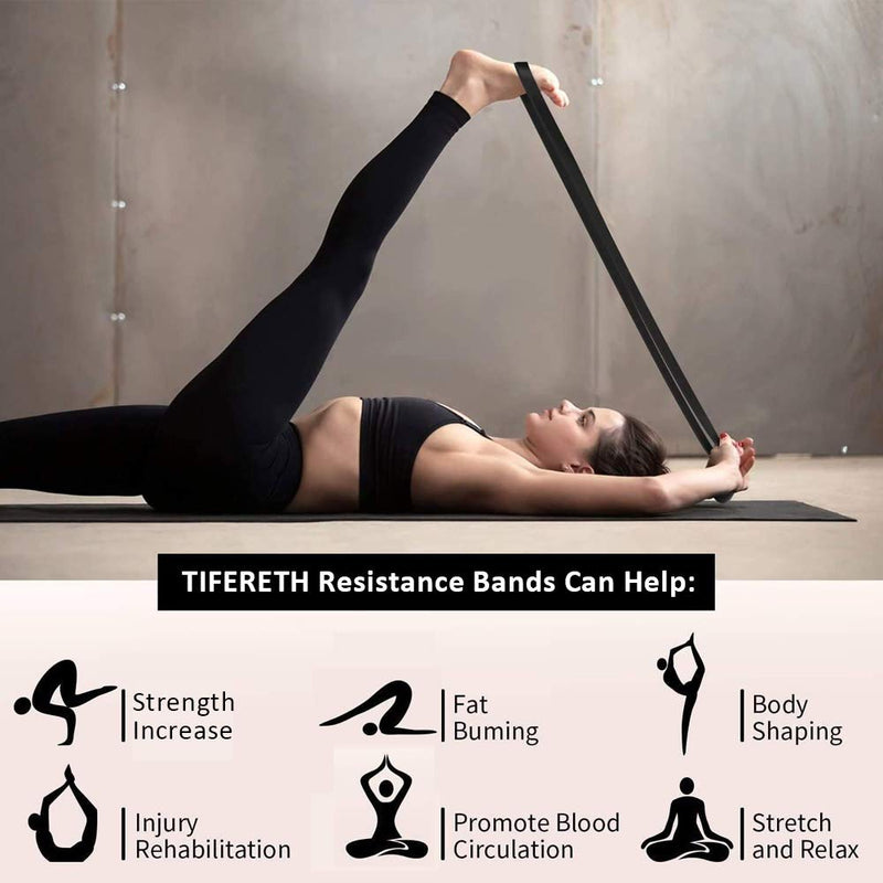 [Australia - AusPower] - Tifereth Pull-Up Bands Resistance-Bands Exercise-Bands - Pull up Assistance Bands Workout Bands Resistance for Women Long Resistance Bands Resistance Loop Bands Perfect for Gym Home Black (25-65lbs) 