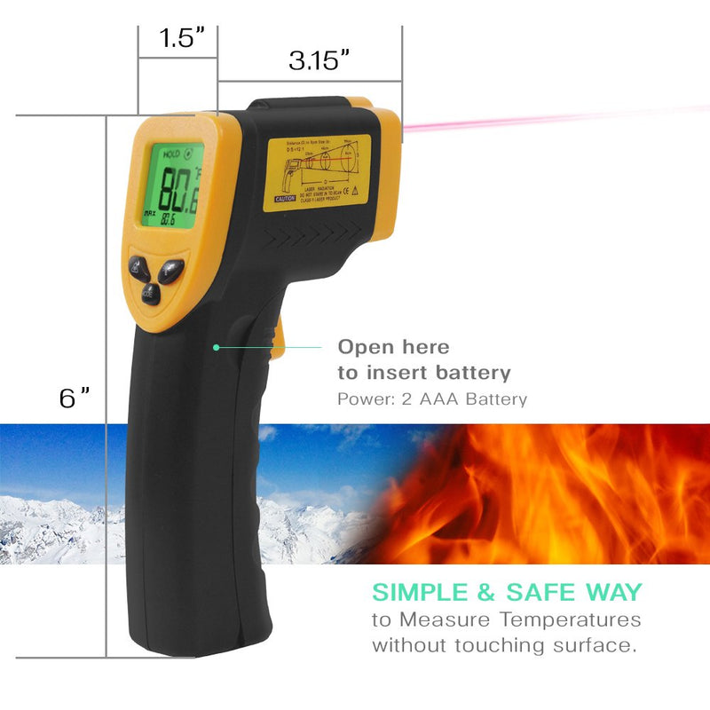 [Australia - AusPower] - PARTYSAVING Non-Contact Infrared Thermometer, -58℃ – 716℃ (-50℉ – 380℉), Temperature Gun with Precision Laser Technology for Kitchen Home Industrial, APL1348 