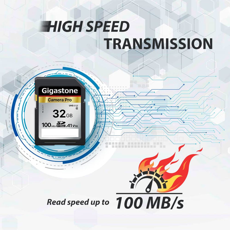 [Australia - AusPower] - Gigastone 32GB SD Card V10 SDHC Memory Card High Speed Full HD Video Compatible with Canon Nikon Sony Pentax Kodak Olympus Panasonic Digital Camera, with 1 Mini case SD 32GB V30 1PK 