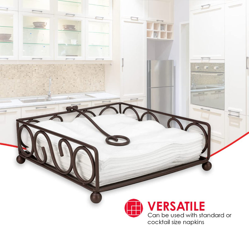 [Australia - AusPower] - Home Basics Scroll Collection Bronze Flat Napkin Holder 