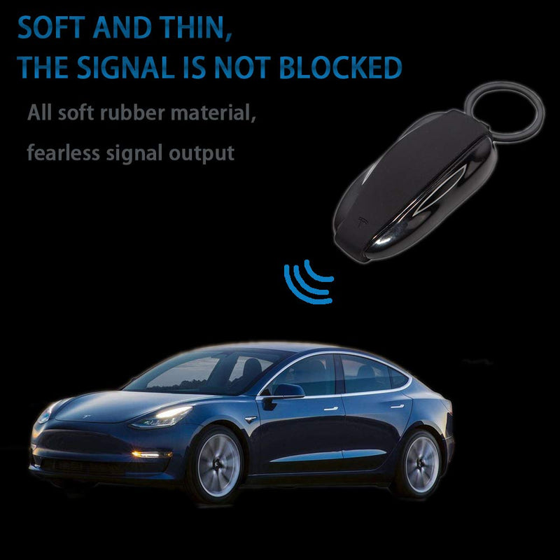 [Australia - AusPower] - Weilaiqiche Key Fob Remote Cover Case Holder Protector Compatible with Tesla Model S （Black） Black 