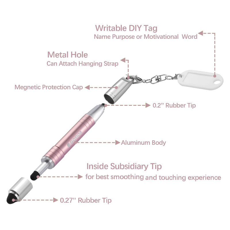 [Australia - AusPower] - Stylus Pen for ipad, Easy Grip Kids Stylus Pens for iPhone IPad Air Capacitive Touch Screen Stylus for Kid Student Drawing Writing, Stylist Pen for Chromebook Android Fire Edition Tablet - Rose Gold 