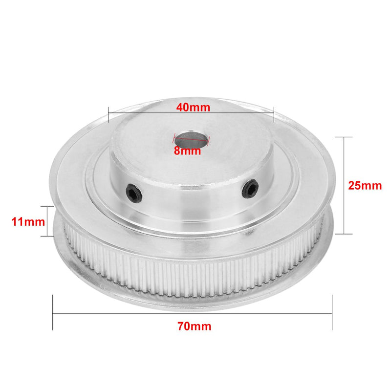 [Australia - AusPower] - uxcell Aluminum 100 Teeth 8mm Bore 2.032mm Pitch Timing Belt Pulley for 10mm Belt 