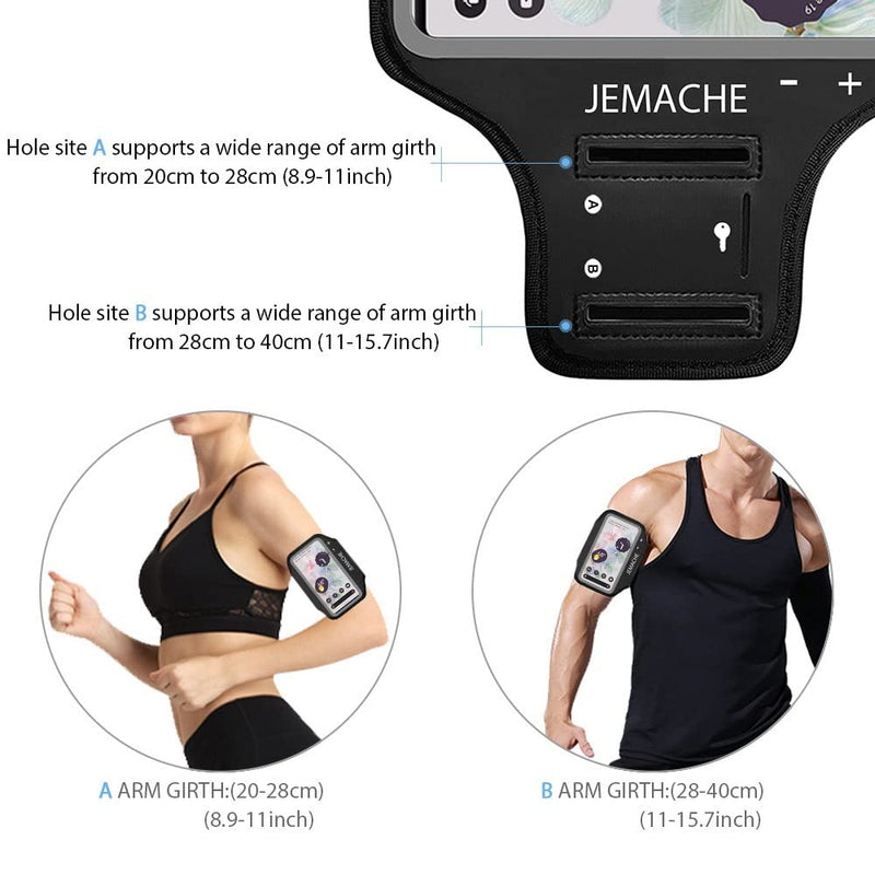 [Australia - AusPower] - Pixel 6, 6 Pro, 5a, 4XL Armband, JEMACHE Gym Running Exercises Workouts Arm Band for Google Pixel 6, 6 Pro, 5a 5G, 4 XL, 3a XL, 3 XL with Card Holder (Black) Black 