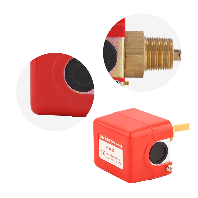 [Australia - AusPower] - Water Flow Switch, PDT R3/4 Liquid Water Oil Sensor Control Automatic Paddle Type Flow Switch 15A 250V IP54, HFS-20 Target Flow Controller, Controls Flow in Pipes 