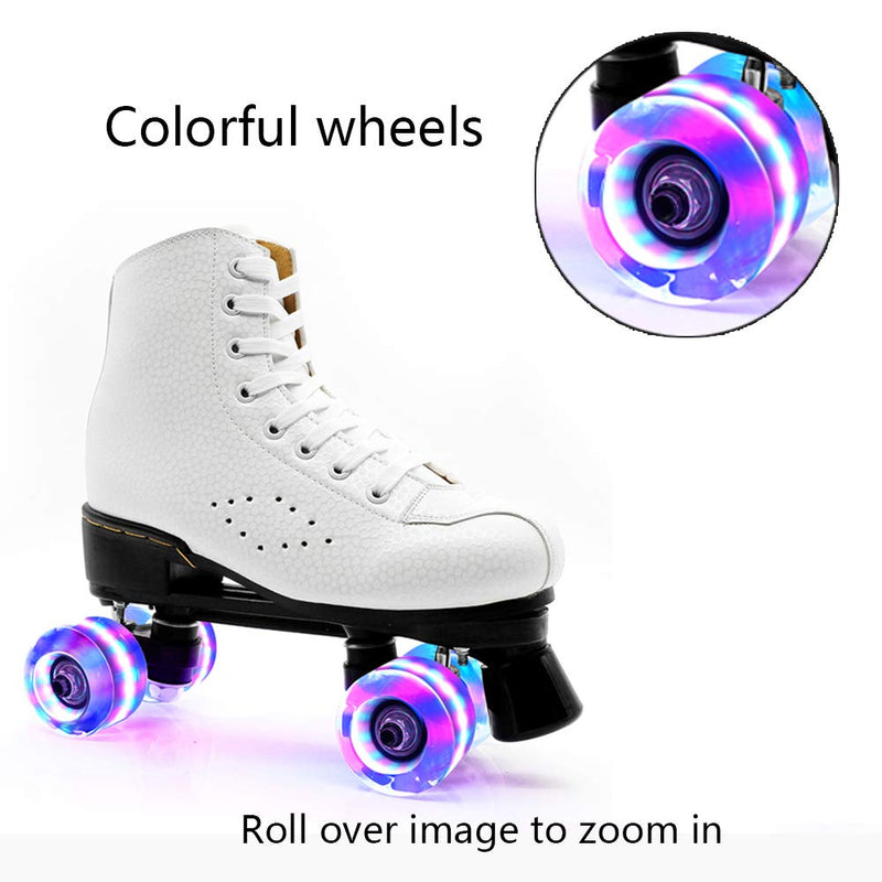 [Australia - AusPower] - Nezylaf 4 Piece Light up Roller Skate Wheels, Luminous Skate Wheels with Bearings Installed for Indoor or Outdoor Double Row Skating and Skateboard Accessories 32 x 58 mm 78A Black 