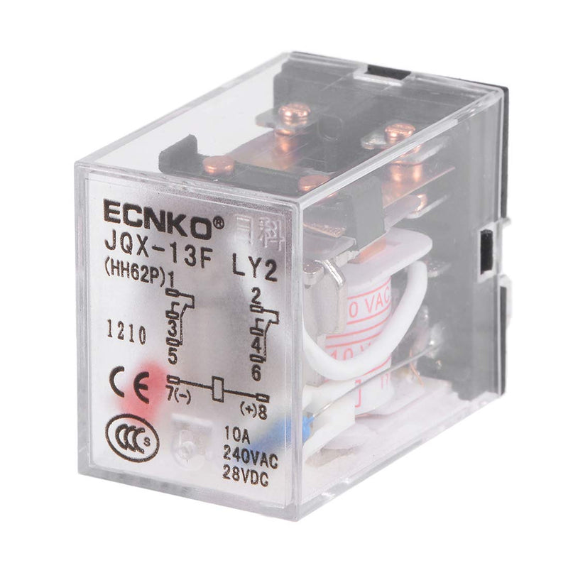 [Australia - AusPower] - uxcell JQX-13F AC110V Coil DPDT 8Pins Red Light Electromagnetic Power Relay + Socket 