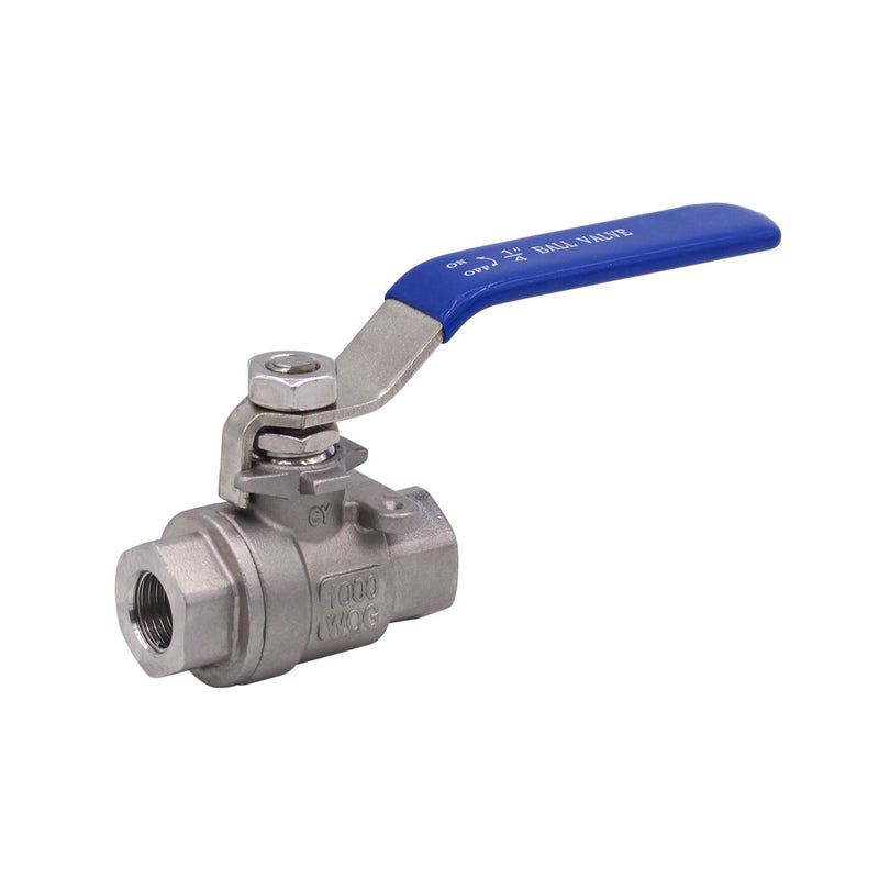 [Australia - AusPower] - DERNORD Ball Valve Stainless Steel 304 3/8" NPT Heavy Duty for Water, Oil, and Gas with Blue Locking Handles (Pack of 2) 3/8 Inch 