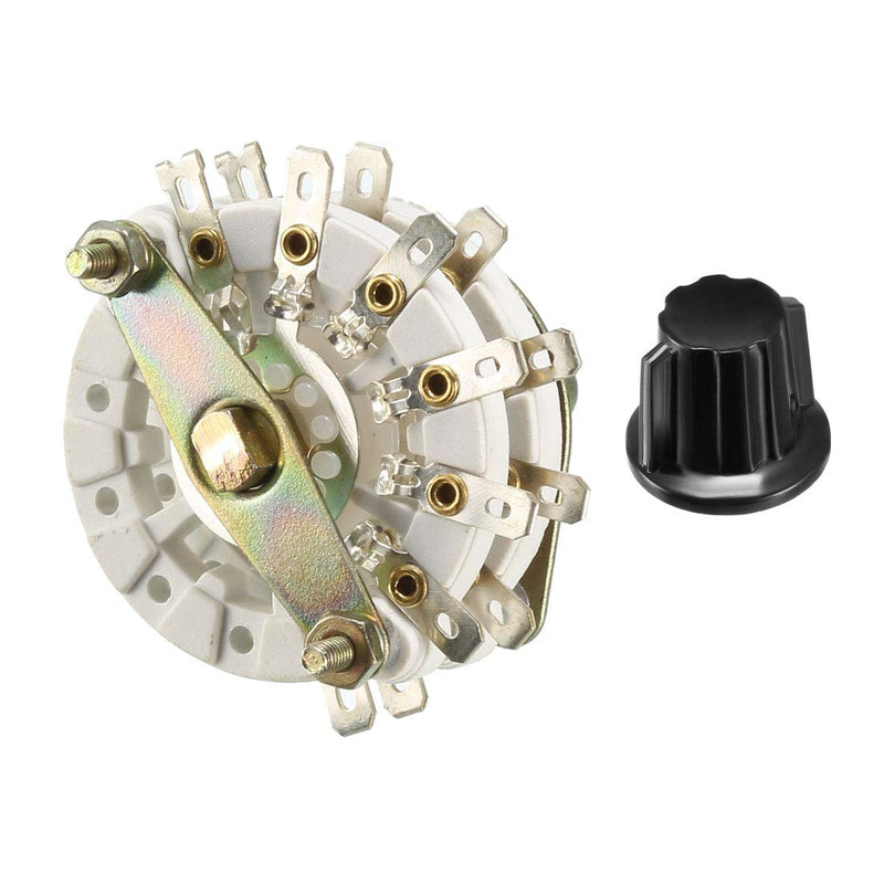 [Australia - AusPower] - uxcell 2P6T 2 Pole 6 Position 2 Deck Band Channel Rotary Switch Selector with Knob 