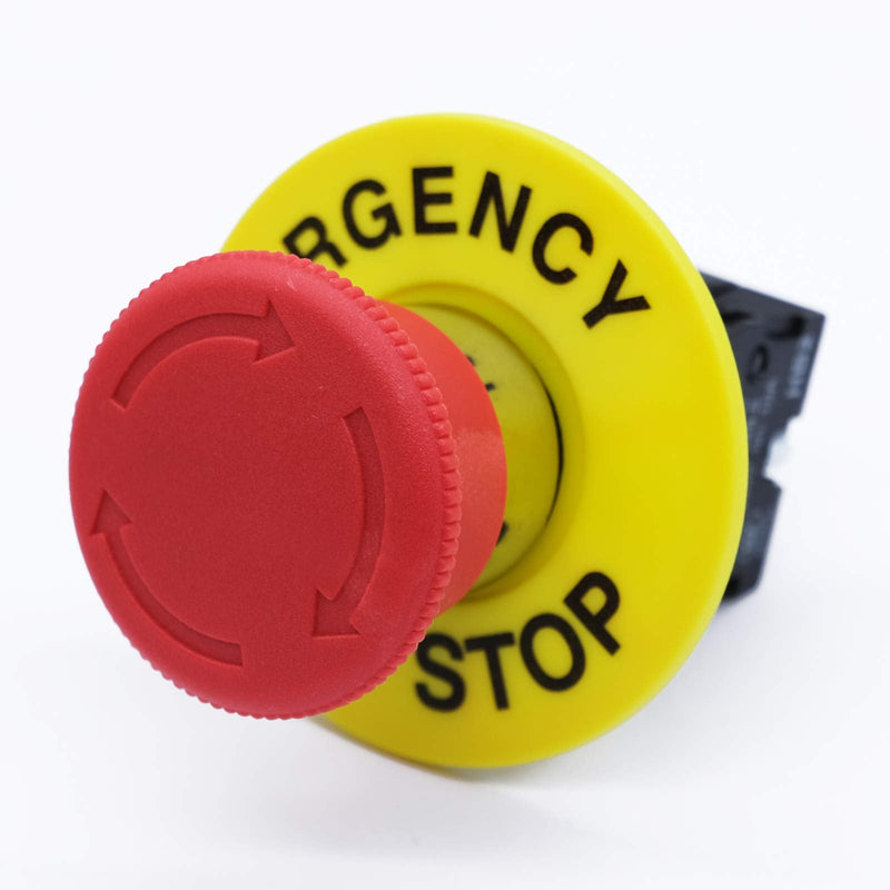 [Australia - AusPower] - mxuteuk 2NC 22mm Emergency Stop Push Button Switch Red Mushroom Equipment e Stop Shut Off Switch AC 660V 10A HB2-BS544 2 NC 