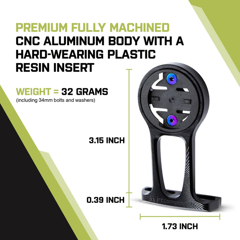 [Australia - AusPower] - JRC Components Stealth+ Premium Bike Mount | Compatible with Garmin Edge GPS Computers For Garmin Models Oil Slick 
