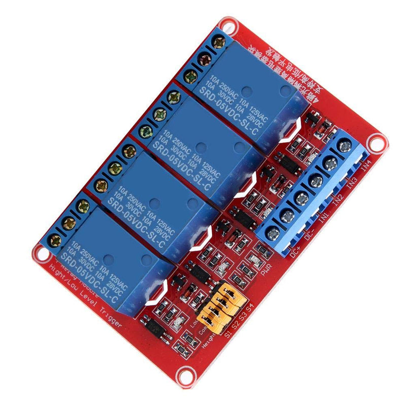 [Australia - AusPower] - 4 Channel Relay Module Board with Optocoupler High & Low Trigger Module 5V/12V/24V Optional(5V) 