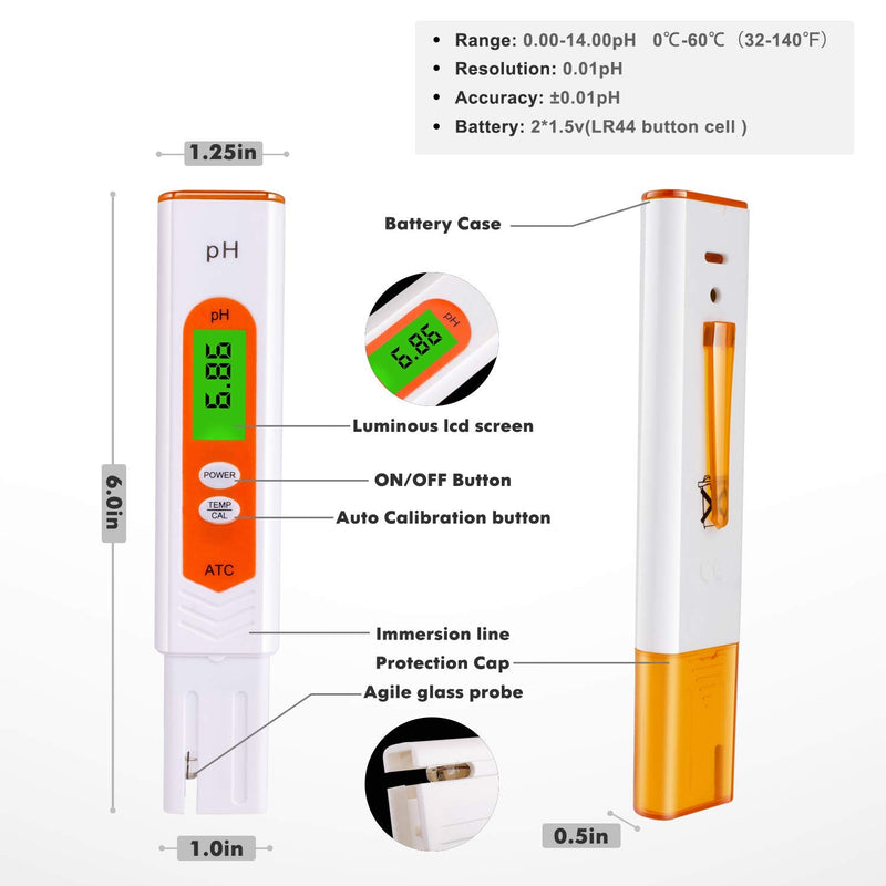 [Australia - AusPower] - pH Meter, pH Tester Digital for Drinking Water Hydroponic Aquarium and Pool by Earabella gold 