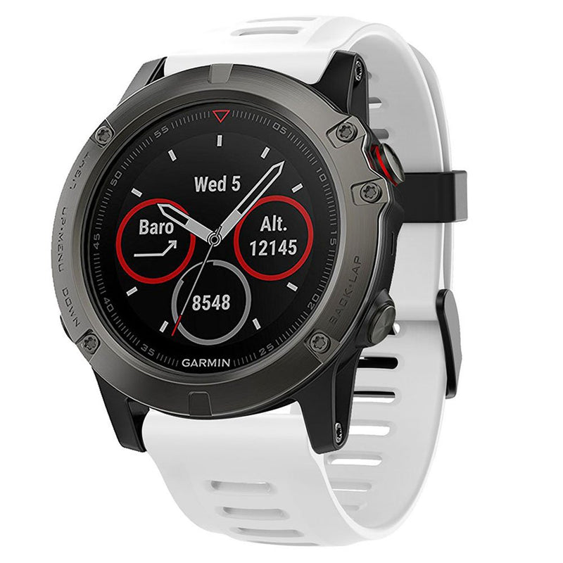 [Australia - AusPower] - QGHXO Band for Garmin Fenix 3, Soft Silicone Replacement Watch Band Strap for Garmin Fenix 3 / Fenix 3 HR Smart Watch (No Tracker) 3PCS,Black&White&Royal Blue 