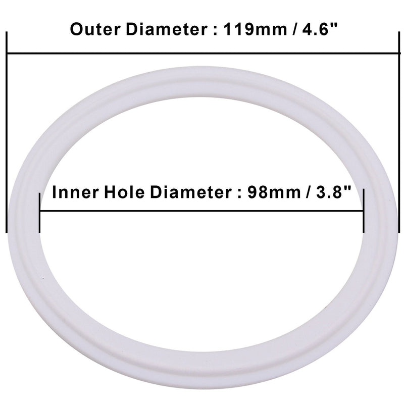 [Australia - AusPower] - DERNORD Teflon (PTFE) Tri-Clamp Gasket O-ring - 4 Inch Style Fits OD 119MM Sanitary Pipe Weld Ferrule (Pack of 15) Pack of 15 