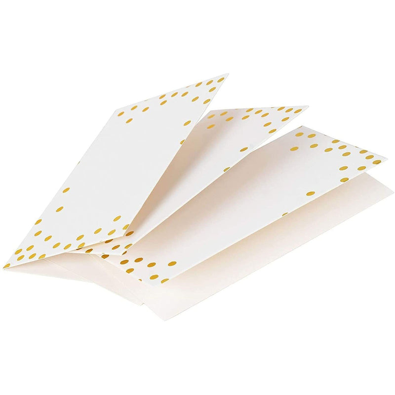 [Australia - AusPower] - Best Paper Greetings Small Place Cards, Table Name Tents, 100 Pack (Gold Foil Polka Dots) 