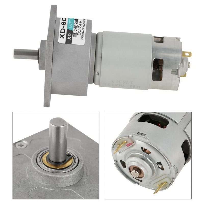 [Australia - AusPower] - Mini DC Gear Motor DC 24V 35W Metal Speed Adjustable Large Torque Motor CW/CCW(24V 500rpm) 24V 500rpm 
