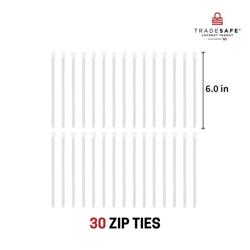 [Australia - AusPower] - TRADESAFE Lockout Tagout Tags - 30 Pack - Premium 15 mil Vinyl Plastic w/Zip Ties | Danger Do Not Operate Tags - Compliance Safety Tags for Lockout Tag Out, Out of Service, Electrical Equipment Repair 