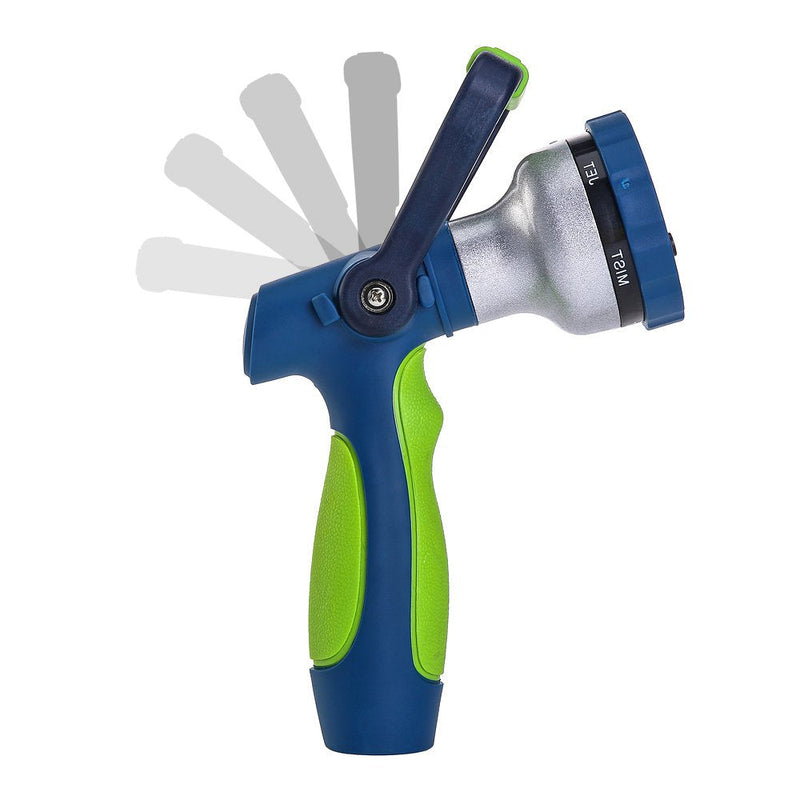[Australia - AusPower] - GREEN MOUNT New Patent Garden Hose Nozzle, Heavy Duty Water Nozzle, High Pressure Fireman Style Nozzle with Ergonomic Handle for Women and Children to Water Lawn and Garden Green 
