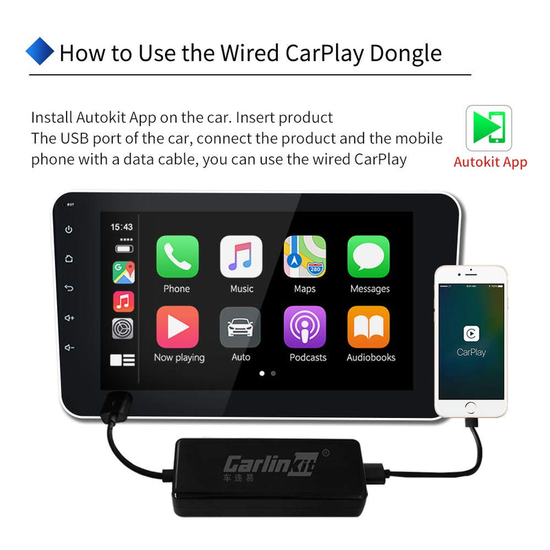 [Australia - AusPower] - Wired Carplay USB Dongle,Android Auto, Mirroring,Smartphone Link Receiver for The Vihecle with Android System carplay Upgrade/USB Connect/SIRI Voice Control/Google and Waze maps 