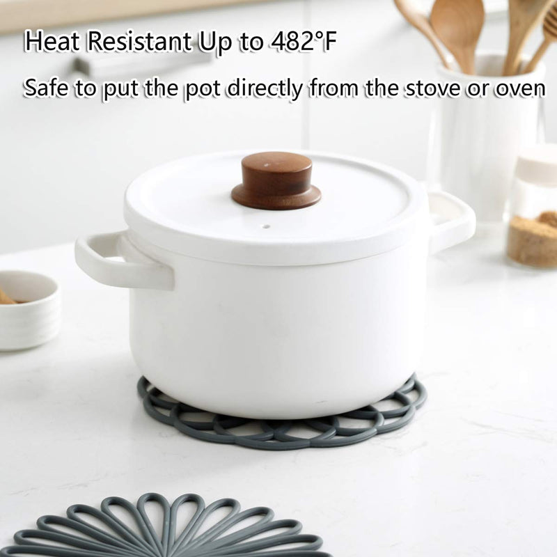 [Australia - AusPower] - Set of 3 Silicone Trivet Mat - Hot Pot Holder Hot Pads for Table & Countertop - Trivet for Hot Dishes - Non-Slip & Heat Resistant Modern Kitchen Hot Pads for Pots & Pans, Turquoise 