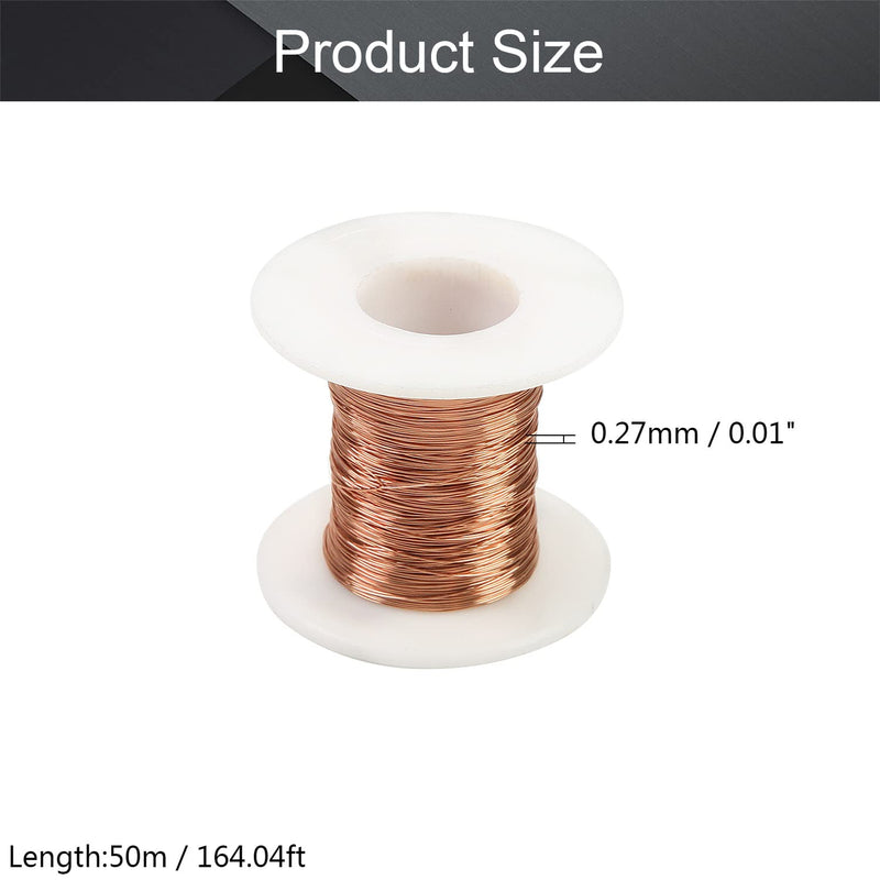 [Australia - AusPower] - Fielect 0.27mm Inner Dia Magnet Wire Enameled Copper Wire Winding Coil 164Ft Length QA-1-155 Model Widely Used for A Variety of Motors 0.27mm Inner Dia 164Ft Length 