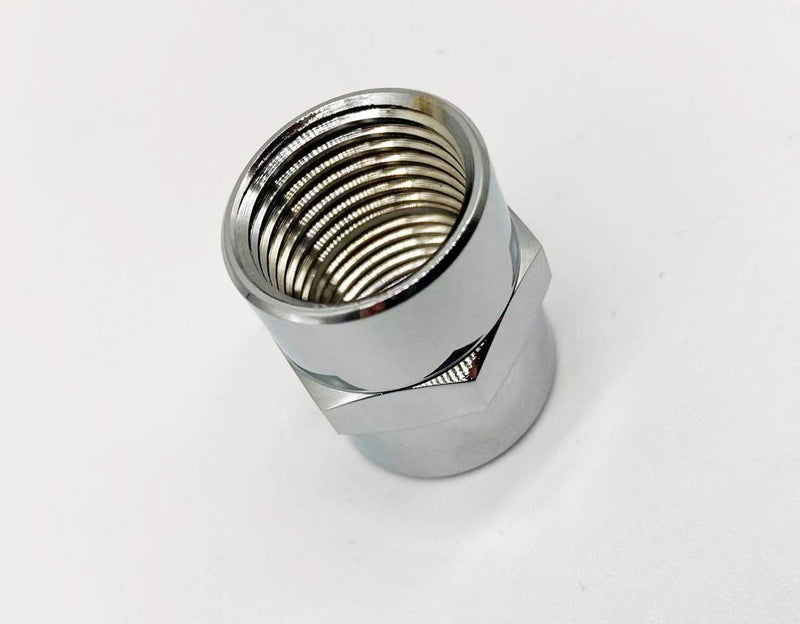 [Australia - AusPower] - Brass Pipe Fitting Coupling 1/2" x 1/2" NPT Female Chrome Finish for Home Plumbing Pipes (Chrome Plated 2 PACK) Chrome Plated 2 PACK 