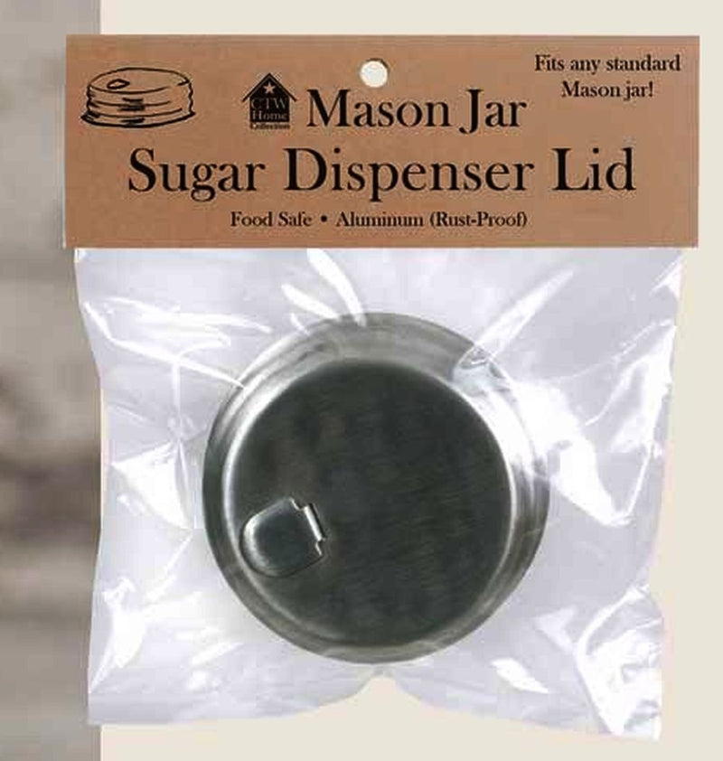 [Australia - AusPower] - SIMPLY HOMEADE Mason Jar Sugar/Salt/Spice Dispenser Lid Kitchen Supplies, 2 3/4" diameter 1 1/4" tall, Silver 