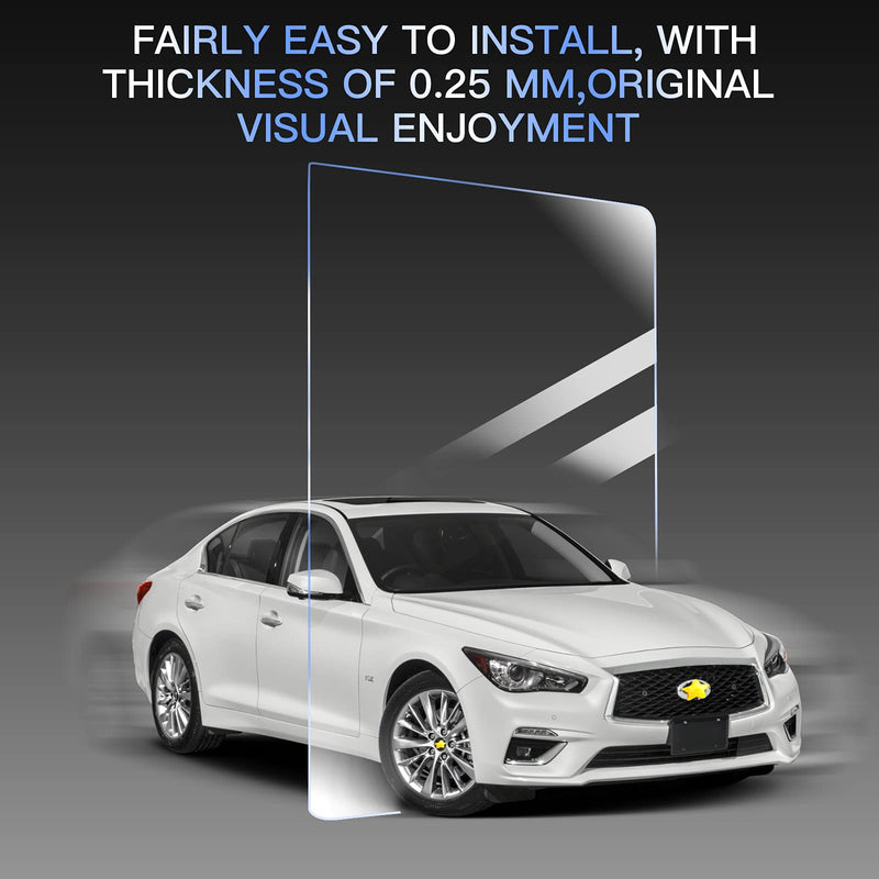 [Australia - AusPower] - Glass Screen Protector for 2014-2020 I*nfiniti Q50 2017-2020 I*nfiniti Q60 Interior Accessories Infotainment Display Screen Protector Foils Tempered Glass 9H Anti-Scratch Navigation Center Control Touchscreen Protective Film (Up Media + Down Touch) 