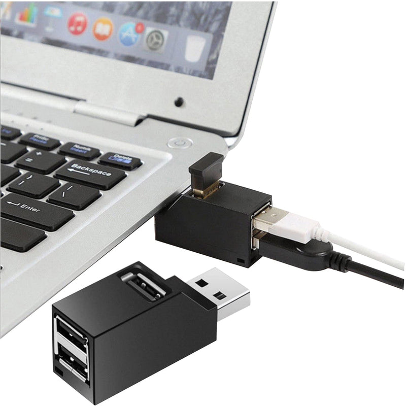 [Australia - AusPower] - LIXINTIAN[2 Pack ] USB2.0 Splitter, 3-Port USB 3.0 Hub, for Notebook, USB Flash Drives, Mobile HDD, Laptop, PC - White Black 
